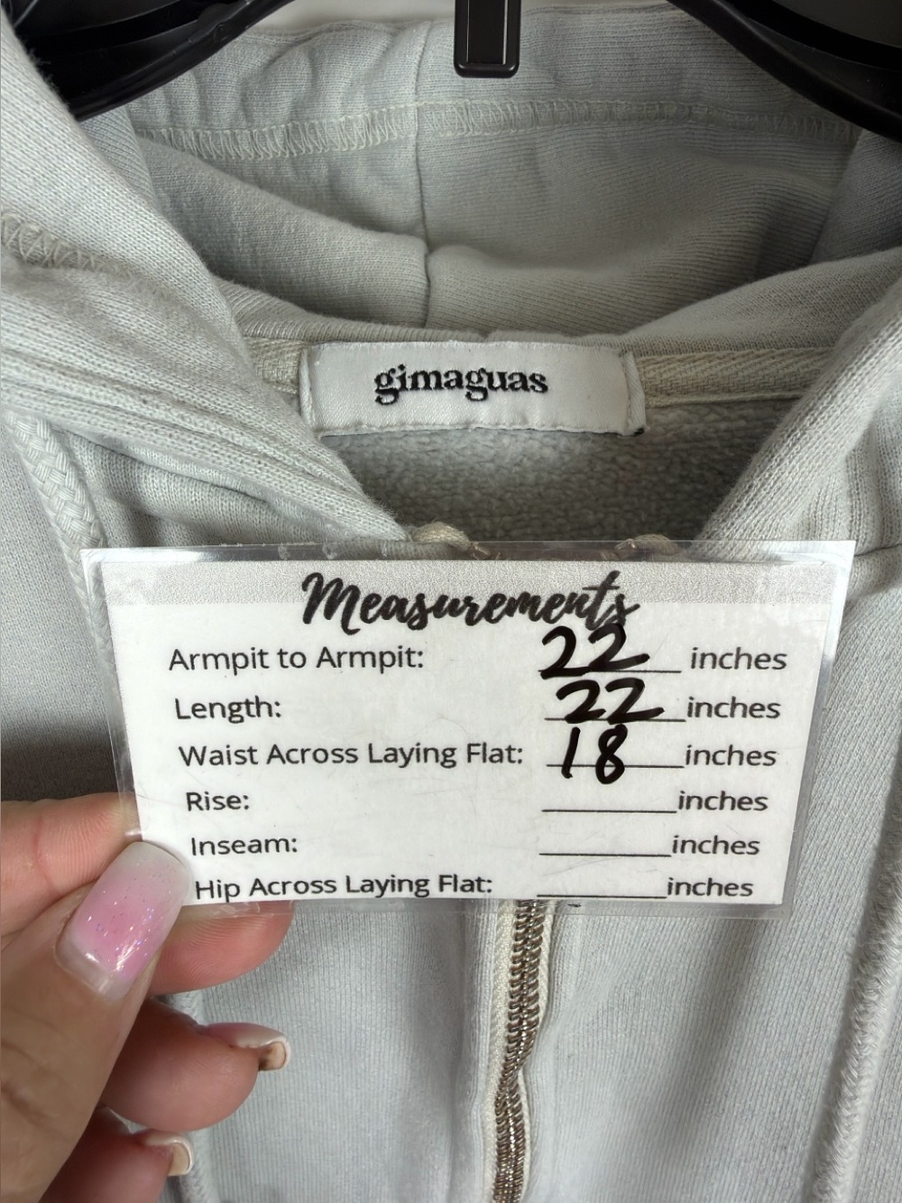 Gimaguas NWOT Women’s Corset Hoodie With Full Zip Front. Light Gray. Size XL. - Picture 5 of 15